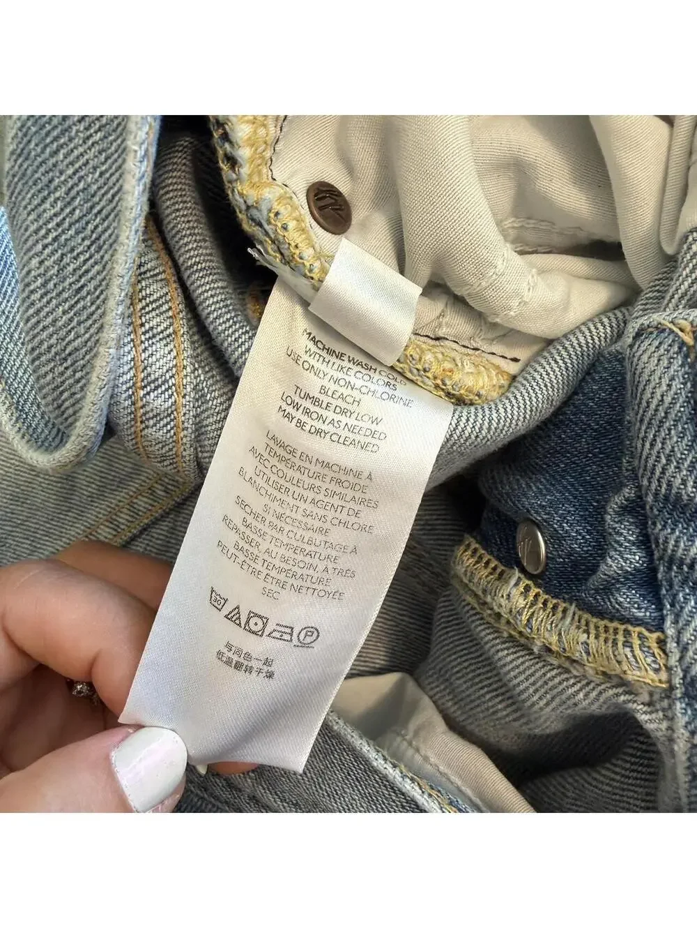 We the Free Mid Rise Button Up Distressed Denim Jeans